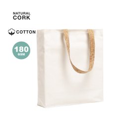 Shopper in cotone con manici in sughero naturale