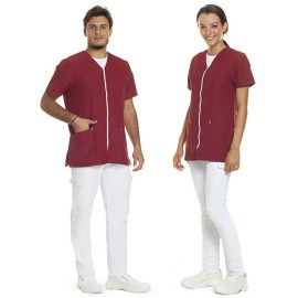 Casacca con zip unisex in microfibra bordeaux