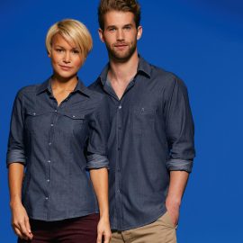 Camicia da uomo in tessuto denim